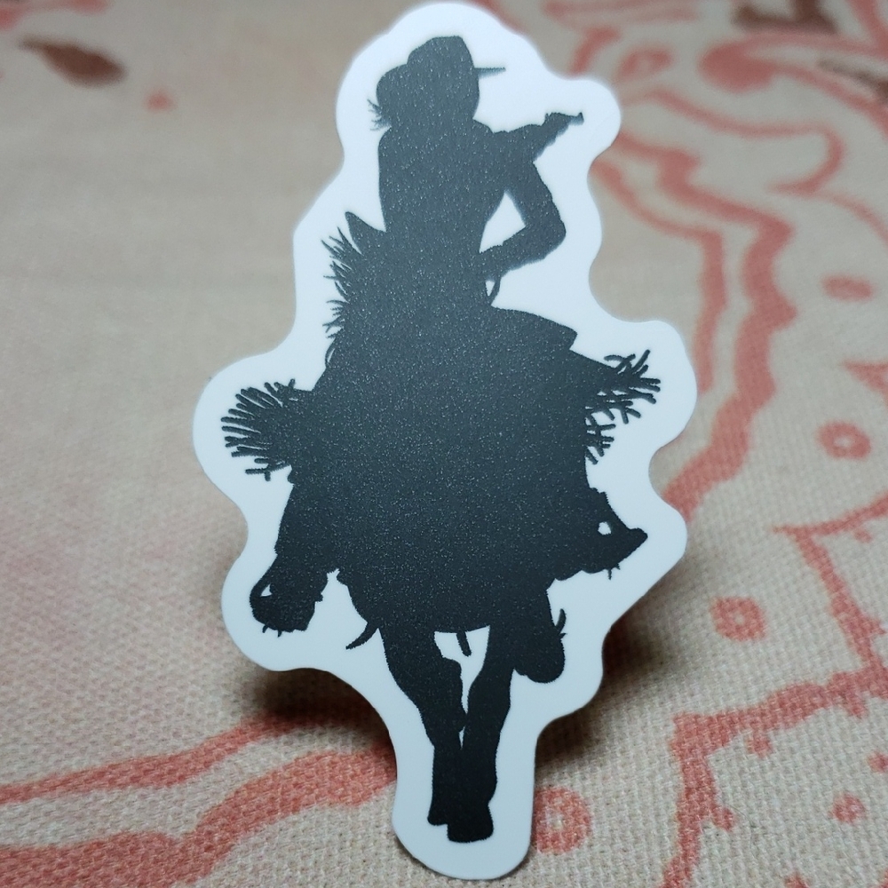 Cowgirl Silhouette Sticker Cowgirl Sticker Horse Rider (G)